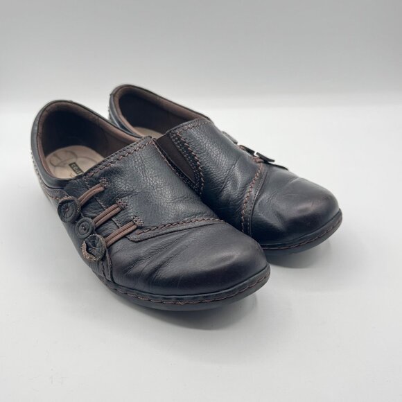 Clarks Collections Ashland Effie Slip on Brown Leather Women 7.5 - Picture 1 of 7